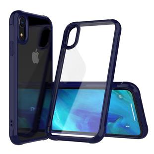 For iPhone XR Transparent Acrylic + TPU Airbag Shockproof Case (Blue)