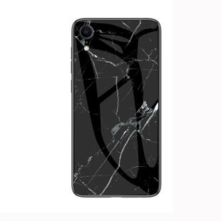 Marble Glass Protective Case for iPhone XR(Black)