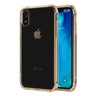 For iPhone XR Transparent TPU Airbag Shockproof Case(Gold)