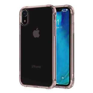 For iPhone XR Transparent TPU Airbag Shockproof Case(Rose Gold)
