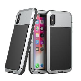 For iPhone XR Metal Shockproof Waterproof Protective Case (Silver)