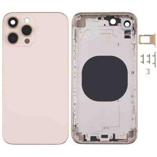 Stainless Steel Material Back Housing Cover with Appearance Imitation of iP13 Pro for iPhone XR(Gold)