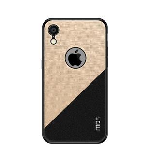 For iPhone XR MOFI Shockproof TPU + PC + Cloth Pasted Case (Gold)