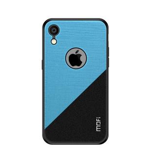 For iPhone XR MOFI Shockproof TPU + PC + Cloth Pasted Case (Blue)