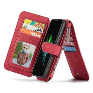 For iPhone XR CaseMe Crazy Horse Texture Detachable Horizontal Flip PU Leather Case with Card Slot & Holder & Zipper Wallet & Photo Frame (Red)