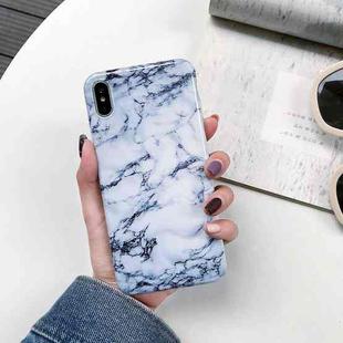 For iPhone XR Full Coverage Glossy Marble Texture Shockproof TPU Case