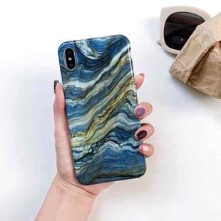 For iPhone XR Full Coverage Glossy Marble Texture Shockproof TPU Case