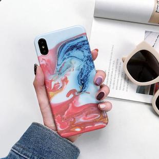 For iPhone XR Full Coverage Glossy Marble Texture Shockproof TPU Case