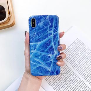 For iPhone XR Full Coverage Glossy Marble Texture Shockproof TPU Case