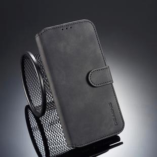 For iPhone XR DG.MING Retro Oil Side Horizontal Flip Case with Holder & Card Slots & Wallet (Black)