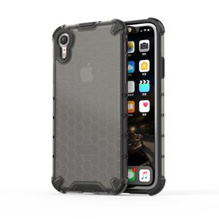 For iPhone XR Shockproof Honeycomb PC + TPU Protective Case (Black)