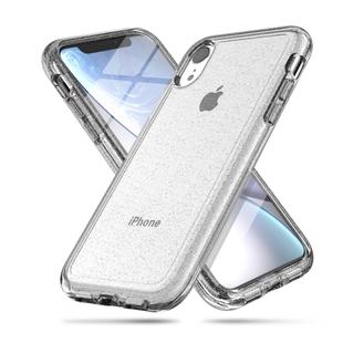 For iPhone XR Shockproof Terminator Style Glitter Powder Protector Case (White)