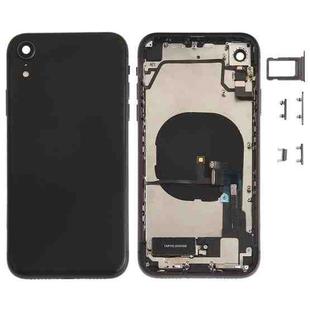 Battery Back Cover Assembly (with Side Keys & Speaker Ringer Buzzer & Motor & Camera Lens & Card Tray & Power Button + Volume Button + Charging Port + Signal Flex Cable & Wireless Charging Module) for iPhone XR(Black)