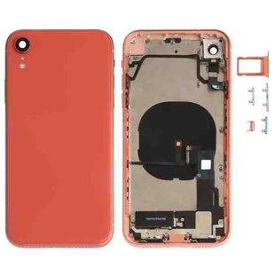 Battery Back Cover Assembly (with Side Keys & Speaker Ringer Buzzer & Motor & Camera Lens & Card Tray & Power Button + Volume Button + Charging Port + Signal Flex Cable & Wireless Charging Module) for iPhone XR(Orange)