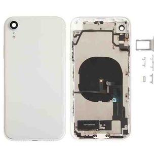 Battery Back Cover Assembly (with Side Keys & Speaker Ringer Buzzer & Motor & Camera Lens & Card Tray & Power Button + Volume Button + Charging Port + Signal Flex Cable & Wireless Charging Module) for iPhone XR(Silver)