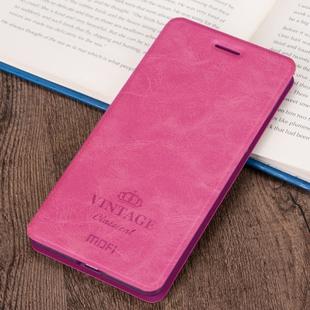 For iPhone XR MOFI Crazy Horse Texture Horizontal Flip PU Leather Case with Holder & Card Slot (Magenta)