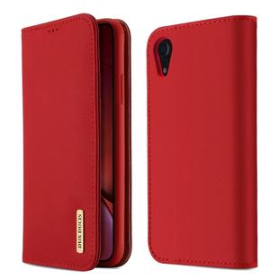 For iPhone XR DUX DUCIS WISH Series TPU + PU + Leather Case with Card Slots & Wallet (Red)