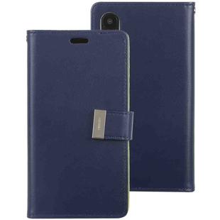 For iPhone XR GOOSPERY RICH DIARY Crazy Horse Texture Horizontal Flip Leather Case with Card Slots & Wallet (Dark Blue)