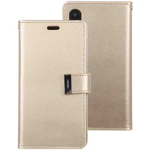 For iPhone XR GOOSPERY RICH DIARY Crazy Horse Texture Horizontal Flip Leather Case with Card Slots & Wallet (Gold)