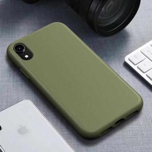 For iPhone XR Starry Series Shockproof  Straw Material + TPU Protective Case (Dark Green)