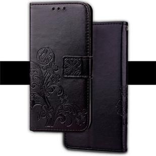 For iPhone XR Embossed Pattern PU + TPU Horizontal Flip Leather Case with Holder & Card Slots & Wallet (Black)