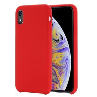 For iPhone XR Four Corners Full Coverage Liquid Silicone Case(Red)