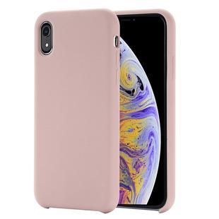 For iPhone XR Four Corners Full Coverage Liquid Silicone Case(Light Pink)