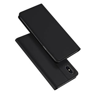 DUX DUCIS Skin Pro Series Horizontal Flip PU + TPU Leather Case for iPhone X / XS, with Holder & Card Slots (Black)