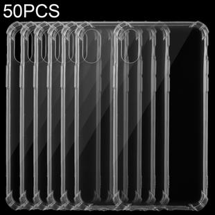 For iPhone X 50pcs Ultrathin Transparent TPU Soft Protective Case(Transparent)