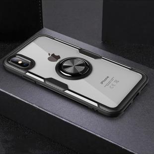 For iPhone X / XS Magnetic 360 Degree Rotation Ring Holder Armor Protective Case (Black)