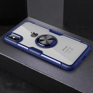 For iPhone X / XS Magnetic 360 Degree Rotation Ring Holder Armor Protective Case (Blue)