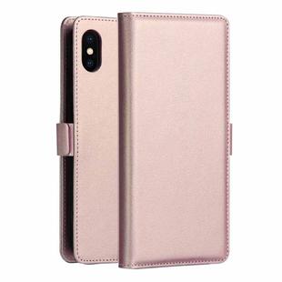 DZGOGO MILO Series PC + PU Horizontal Flip Leather Case for iPhone X / XS, with Holder & Card Slot & Wallet(Rose Gold)
