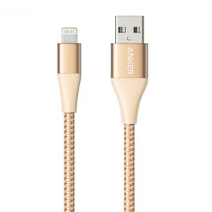 ANKER A8452 Powerline+ II USB to 8 Pin Apple MFI Certificated Nylon Pullable Carts Charging Data Cable, Length: 0.9m(Gold)