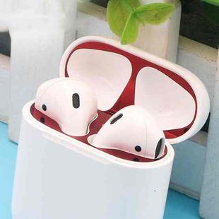 Metal Dustproof Sticker for Apple AirPods 2 (Wireless Charging)(Red)