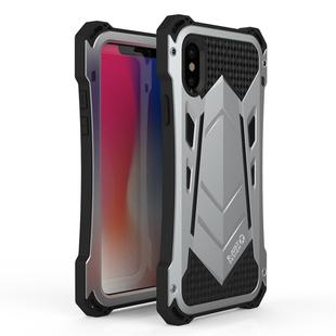 Shockproof Dustproof Metal Armor Protective Case for iPhone X (Black Silver)