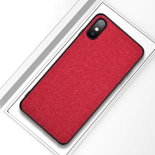 For iPhone X / XS Shockproof Cloth Texture PC+ TPU Protective Case (Red)