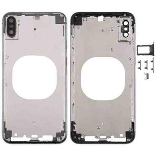 Transparent Back Cover with Camera Lens & SIM Card Tray & Side Keys for iPhone XS(Black)