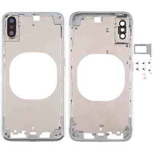 Transparent Back Cover with Camera Lens & SIM Card Tray & Side Keys for iPhone XS(White)