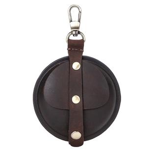CF1042B For AirPods Pro Crazy Horse Texture Convenient Multifunction Earphone Protective Leather Case with Hook(Coffee)