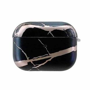 Bronzing Marble Pattern Shockproof TPU Protective Case For Apple AirPods Pro (Black)