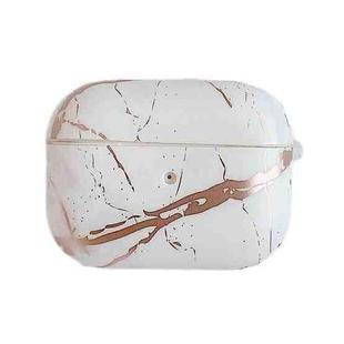 Bronzing Marble Pattern Shockproof TPU Protective Case For Apple AirPods Pro (White)