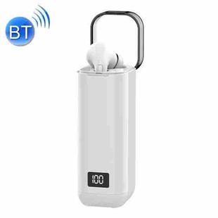M-A8 TWS Macaron Business Single Wireless Bluetooth Earphone V5.0 with Digital Display Charging Case(White)