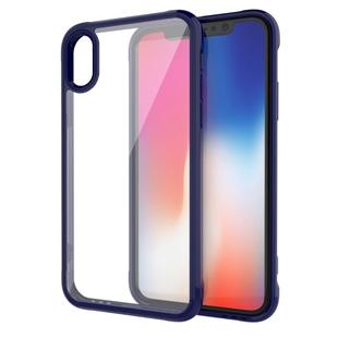 For iPhone X / XS Transparent Acrylic + TPU Airbag Shockproof Case (Blue)