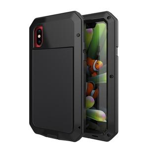 For iPhone X Metal Shockproof Waterproof Protective Case (Black)