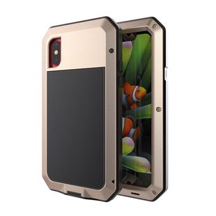 Metal Shockproof Waterproof Protective Case for iPhone X (Gold)