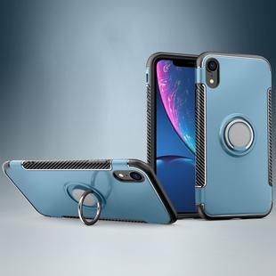 For iPhone XR Magnetic 360 Degrees Rotation Ring Armor Protective Case(Navy Blue)