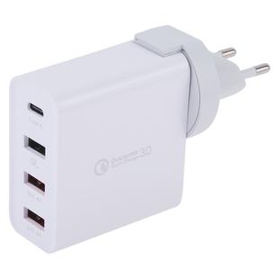 A3P 3A Max Output USB-C / Type-C + QC3.0 + Dual USB 4 Ports Wall Travel Charger, EU Plug