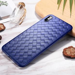 For iPhone XS ROCK Slim Weave Style TPU Soft Case(Blue)