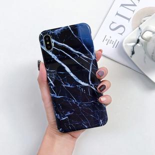 For iPhone X / XS Full Coverage Glossy Marble Texture Shockproof TPU Case
