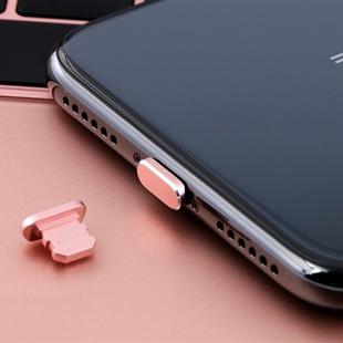 2pcs Universal 8 Pin Charging Port Metal Anti-Dust Plug for iPhone(Rose Gold)